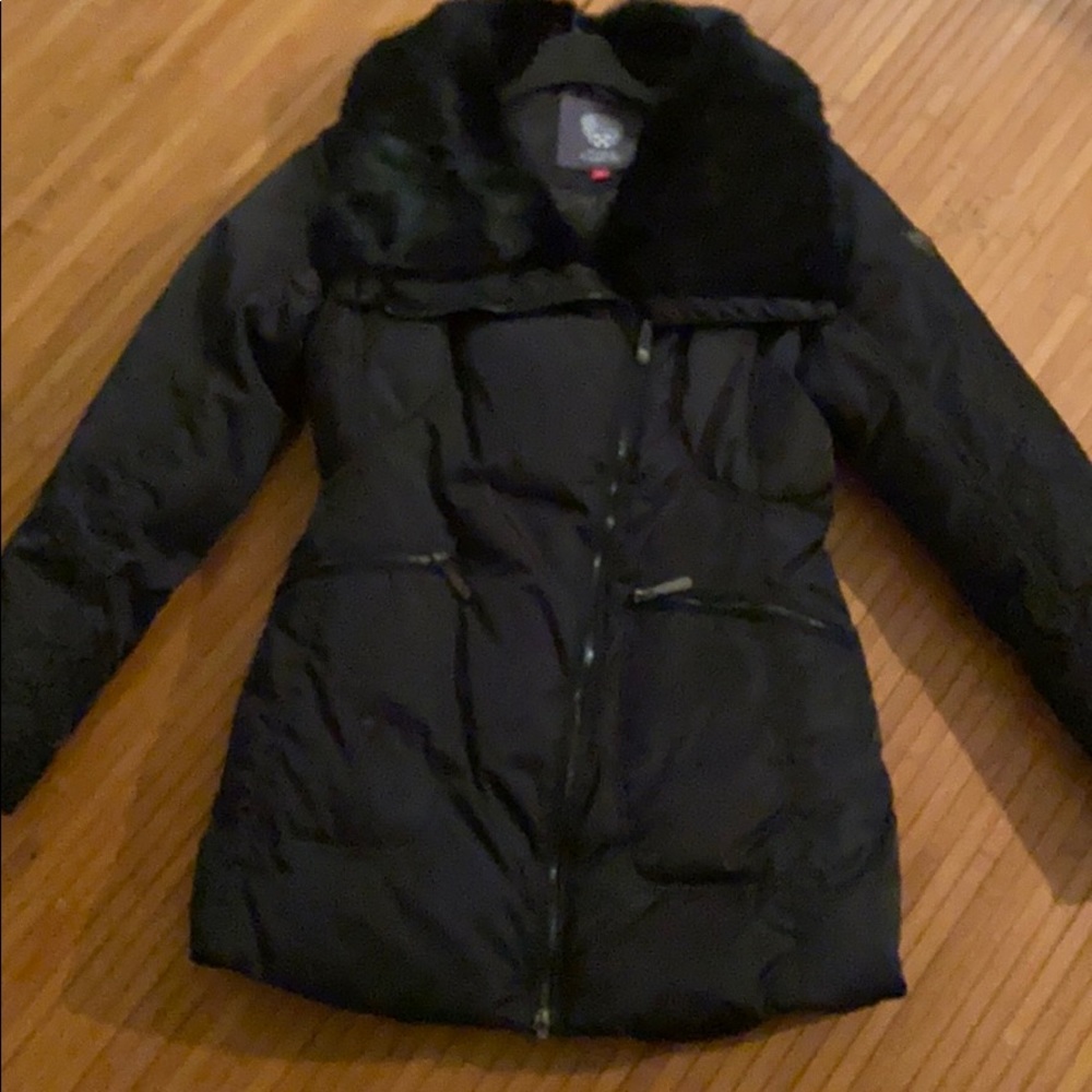 Beautiful Vince Camuto black coat M chest 38”